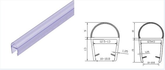 8-12mm PVC 방수 U형 고무 유리 샤워실 문 밀봉 스트립 투명 문