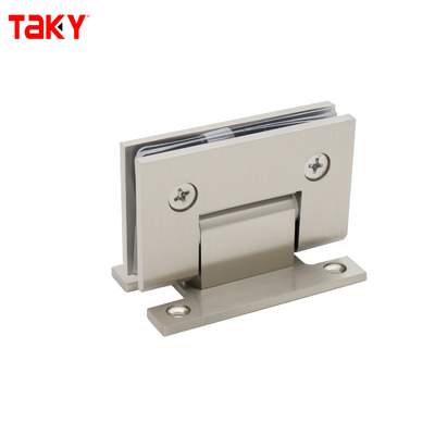 새틴 스틸 재질 90도 H 백 플레이트 벽 장착 샤워 유리문 피벗 힌지