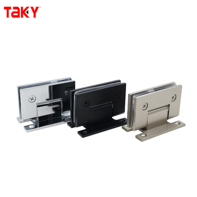 새틴 스틸 재질 90도 H 백 플레이트 벽 장착 샤워 유리문 피벗 힌지