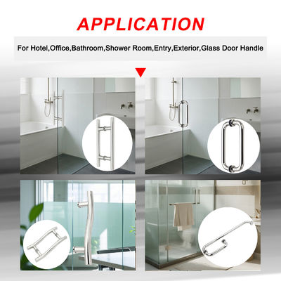 Square Glass Door Handle Stainless Steel 304 Shower Cabin Handle for Tempered Glass Door