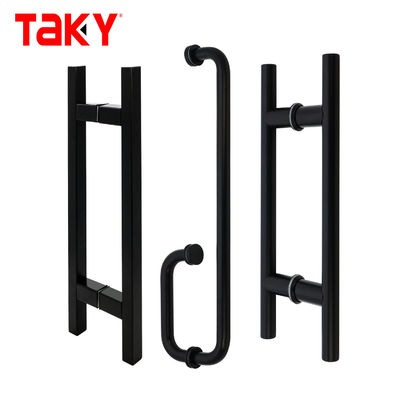 좋은 가격 문 창 손잡이 304 스테인리스 스틸 매트 검은 색 정면 튜브 유리 문 손잡이 온라인으로