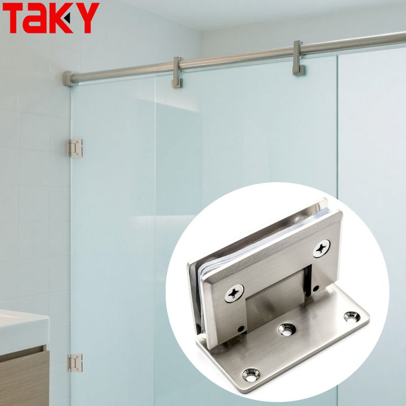 헤비 듀티 스테인레스 스틸 벽 마운트 스퀘어 욕실 샤워 유리 문 경첩