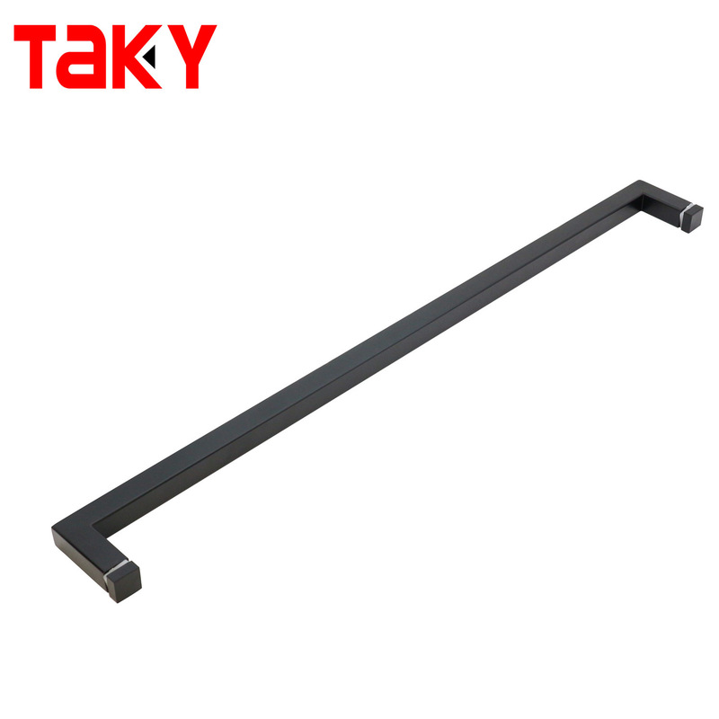 스테인레스 스틸 블랙 스퀘어 욕실 싱글 사이드 타월 바 도어 풀 핸들