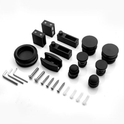 좋은 가격 슬라이딩 도어 트랙 창고 키트 샤워 하드웨어 액세서리 유리 스테인레스 스틸 매트 블랙 온라인으로