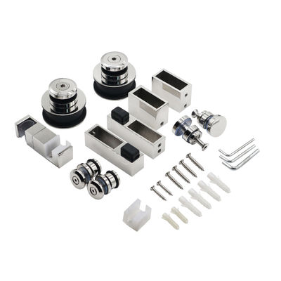 좋은 가격 프레임 없는 스테인리스 스틸 롤러 윙 휠 레일 트랙 슬라이딩 창고 샤워 유리 문 하드웨어 키트 온라인으로