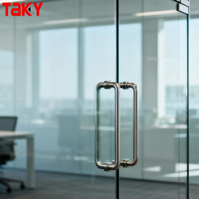 현대적인 연속 수건 걸이 프레임리스 스테인레스 스틸 샤워 유리 도어 풀 핸들