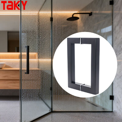 좋은 가격 SS304 스테인리스 스틸 샤워 유리문 손잡이, 203*203*19*1.0mm 크기, 광택/브러시드 니켈/블랙 마감 온라인으로