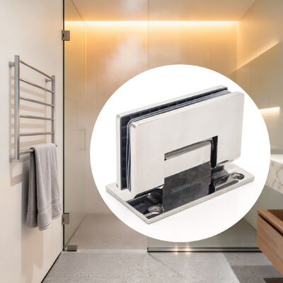 Stainless Steel 90 Degree Glass Shower Hinge for 8-12mm Glass Doors with Polished Finish