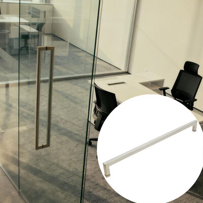 좋은 가격 현대식 유리문 손잡이 스테인리스 스틸 SS304 사각 무광 실버 샤워실 문 손잡이 온라인으로